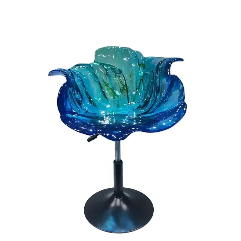 Ý thiết kế nghệ thuật phòng chờ ghế màu xanh pha lê nghệ thuật cánh hoa khách sạn Ghế nhựa Nhựa Xoay ghế bành có thể điều chỉnh