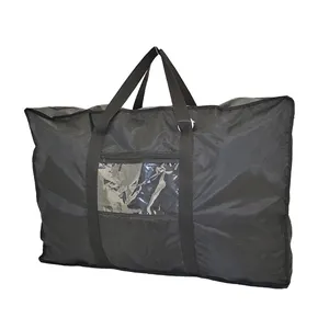 2024 Wholesale Big Laundry Bag In Bulk Square Shape 420D Polyester Double Zipper Travel Laundry Bag