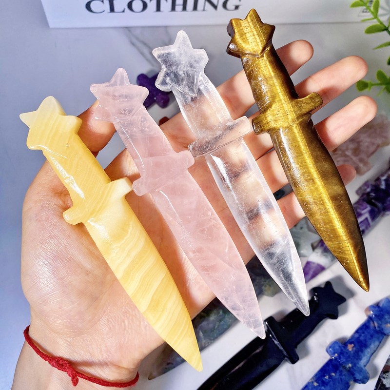 Wholesale Natural Crystal Carving Knife Healing