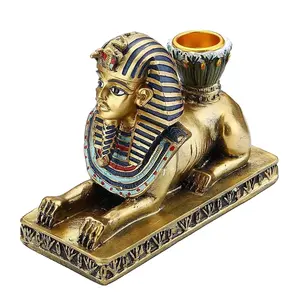 Старинные египетские подсвечники, золотой подсвечник, фигурка, подсвечник, украшение для дома, подсвечник анубис, Сфинкс, богиня, подарок