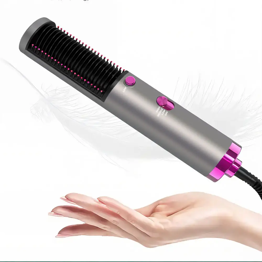 3 en 1 Peigne à cheveux électrique pour femmes Styling Toot Set Negative Ion Hot Air Dryer Straightener Curler Hair Brush Styler