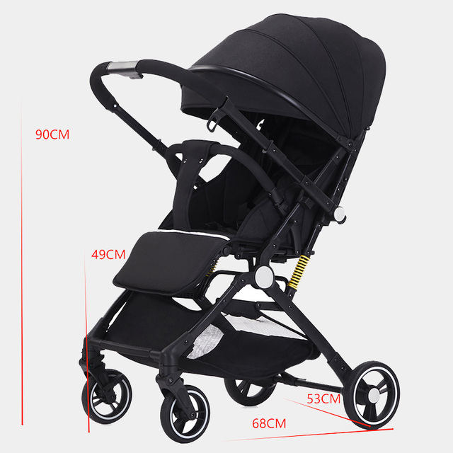 Best Lightweight Luxurious Linen Compact Travel Stroller 2024 Foldable Push Children 0-3 Years Two-Way Side Handle Wholesale