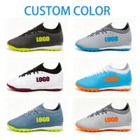 Chaussures de football TF pour hommes, logo personnalisé, tige en maille respirante, chaussures d'entraînement pour terrain en herbe, OEM ODM en gros