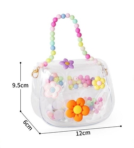 2 in 1 Handtasche Umhängetasche Mädchen spielen Haus Perlen DIY Perlen <span class=keywords><strong>Cooka</strong></span> handgemachte Schmucks cha tulle Eis Schnee Farbe Kunststoff Material - Product Image 3