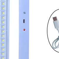 Lanterne de camping rechargeable par USB à 60 LED, magnétique, avec port Type-C, lumière d'urgence portable pour la pêche en extérieur et les pannes de courant