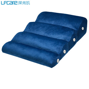Lefka <b>Bed</b> Rest Pillow Dark Blue Velvet Reclining Backrest <b>For</b> Sleep Support 30 Degree Angle Anti Acid Reflux - Product Image 3