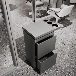 Barber Shop <b>Tool</b> Counter Hair Salon Dedicated Stainless Steel Hair <b>Storage</b> <b>Cabinet</b> with Drawer and Hair Dryer Rack - Product Image 3