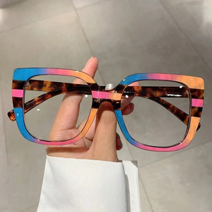 Monture de lunettes optiques carrées colorées vintage Lunettes pour femmes Lunettes de lunettes anti-lumière bleue Monture de lunettes - Product Image 1