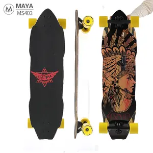 Giá Rẻ 37Inch Maple Hoàn Chỉnh Gỗ Tre Skateboard Pro Bảng Dài Hoàn Thành Nhảy Múa Longboard