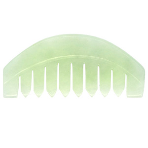 Logo personnalisé Vente en gros Peigne messager en pierre véritable Massage du cuir chevelu Blanc Noir Jade naturel Peigne à cheveux Tête cuir chevelu Gua Sha Jade Peigne - Product Image 3