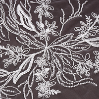 Tissu en dentelle à paillettes blanches, 100% polyester, broderie artisanale pour robes de mariée