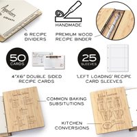 Carpeta de Anillas A4 (8.5x11) de Madera con Tapa Dura, para Diario, Álbum de Fotos, Libro de Cocina, Recetas