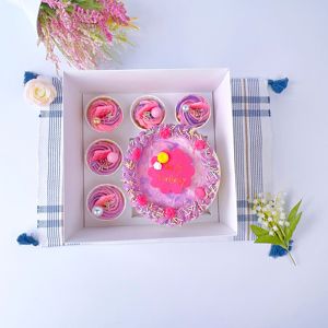 100pcs bento bánh và <span class=keywords><strong>cupcake</strong></span> hộp combo bento box với cửa sổ rõ ràng 9 lỗ <span class=keywords><strong>cupcake</strong></span> hộp bento dã ngoại thực phẩm container - Product Image 5