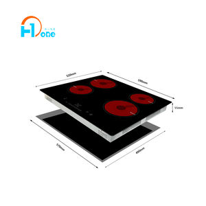 Table de cuisson électrique vitrocéramique 4 brûleurs, capteur tactile, minuterie et sécurité enfant - Product Image 2