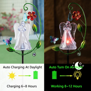 ไฟนางฟ้าพลังงานแสงอาทิตย์สำหรับตกแต่งสุสาน เปลี่ยนสีได้ ของขวัญอนุสรณ์ ไฟปักสนามกลางแจ้งสำหรับสวน ลานบ้าน กันน้ำ - Product Image 5
