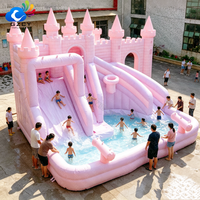 Toboggan aquatique gonflable avec piscine, toboggan aquatique gonflable de qualité commerciale pour parc et fête d'anniversaire