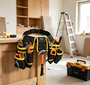 Sac à outils <span class=keywords><strong>de</strong></span> <span class=keywords><strong>charpentier</strong></span> portable <span class=keywords><strong>de</strong></span> luxe à taille ajustable en polyester 1680 Denier avec bretelles – Sacs et étuis spécialisés - Product Image 4