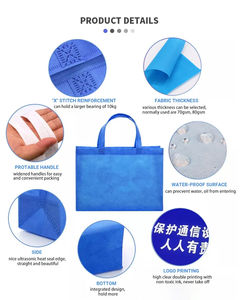 Sacs fourre-tout imprimés personnalisés en tissu recyclable Sacs à provisions bon marché à poignée non tissée Sac fourre-tout laminé pp tissé - Product Image 2