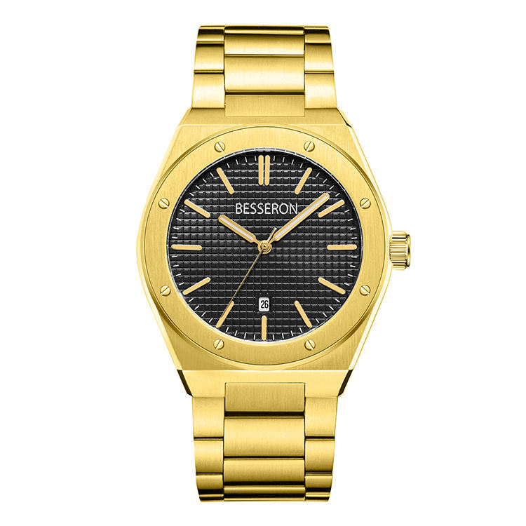 Gold Band Black Dial
