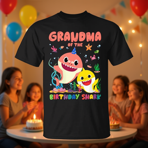 T-shirt Nonna dello Squalo dei Compleanni per la festa di compleanno in famiglia - Product Image 3