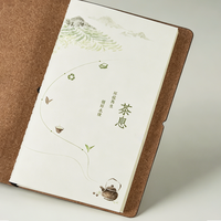 Carnet de notes A7 vintage en fibres végétales recyclées, reliure spirale, pour thé en vrac et infusions, format portable, idéal comme cadeau