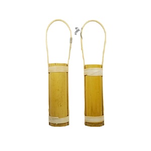 Bamboo Flower Vase With Handle Round Natural Bamboo Desktop Decorative Plant Pot Custom Made ZH-006 - Product Image 5