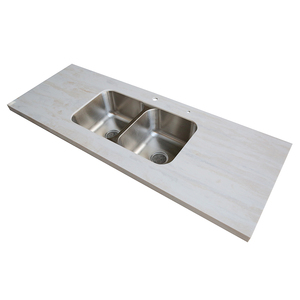 Đá Nhân Tạo Nhà Bếp Marble Acrylic <span class=keywords><strong>Solid</strong></span> <span class=keywords><strong>Surface</strong></span> Countertop Bếp Với Bồn Rửa Bằng Thép Không Gỉ - Product Image 1