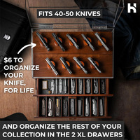 Présentez et Rangez Votre Collection de Couteaux avec le Coffret de Présentation Premium pour Couteaux de Poche Armada pour 40 à 50 Couteaux  Grands Tiroirs
