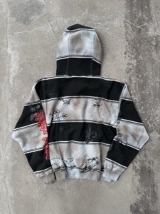 Wholesale Custom <b>Zip</b> <b>Up</b> Hoodie Direct to Garment printing French Terry <b>Fleece</b> Embroidery Oversized Streetwear Zipper Hoodie <b>Men</b> - Product Image 2