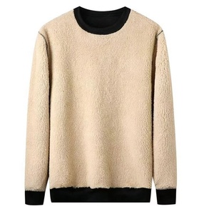 Maglione Invernale da <span class=keywords><strong>Uomo</strong></span> in Pelle di Agnello Foderato in Pile, Vendita Diretta dalla Fabbrica, Collo Tondo, Vestibilità Ampia, Maglia Base Calda - Product Image 5