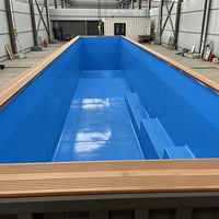 Piscine DIY en conteneur maritime de 40 pieds, pleine taille, avec toit ouvert, vente en gros