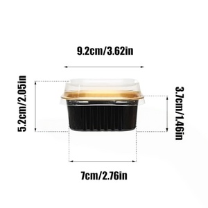 Moldes Cuadrados Mini para Pan, Reciclables, de Pared Lisa, Color Negro y Dorado, para Hornear Pasteles, Recipientes de Aluminio Resistentes para Alimentos - Product Image 2