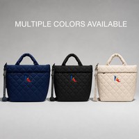 Grand sac à bandoulière matelassé et rembourré en nylon recyclé imperméable pour femme avec sangle réglable – Direct Usine