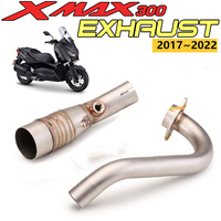 Système d'échappement de moto en acier inoxydable, tuyau intermédiaire à enfiler, ligne d'échappement pour scooter Yamaha X-MAX 300 Xmax300 2017-2022