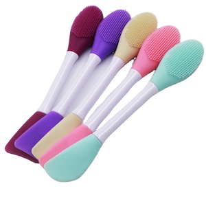 2025 nhà máy giá công cụ làm đẹp mặt nạ Applicator 2 trong 1 double side Silicone làm sạch da mặt bàn chải lỗ chân lông làm sạch sâu bàn chải - Product Image 1