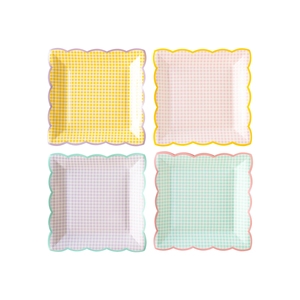 DAMA Tea Party Flower Shape With Hot-Stamping Paper Tableware <b>Set</b> Disposable <b>Square</b> Round Paper <b>Plate</b> with Napkin Party Supplies - Product Image 3