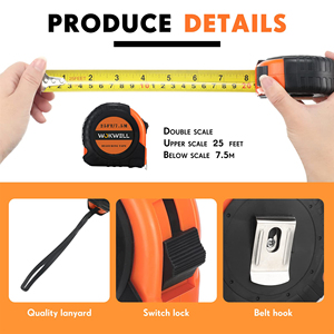 5m/16ft, 7.5m/25ft, 10m/33ft Băng biện pháp tùy chỉnh logo thương hiệu, đo băng với Carbon thép lưỡi đo băng - Product Image 6