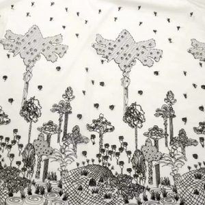 Vente directe d'usine, costume ancien Hanfu, style français, nuage de champignons, broderie noire, dentelle en maille, garniture en tissu 100% acrylique - Product Image 4