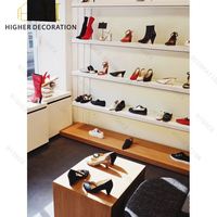 Étagères de présentation de chaussures de luxe pour centre commercial, présentoir mural en métal pour chaussures, armoire de rangement pour sacs et chaussures avec éclairage