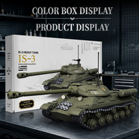 1421 pièces – Blocs de construction Char lourd soviétique IS-3 – Kit de modèle de véhicule blindé militaire – Briques historiques de l'armée – Jouet de collection – Cadeau