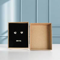 Boîte d'emballage rigide personnalisée en papier kraft brun recyclable pour bijoux, boucles d'oreilles et bracelets, avec éponge de transport