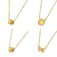 Xuping Jewelry Grossiste Dubaï Mariage Mariée Chaîne Maillon Bijoux Mode Cœur Fleur Breloque Collier Femme Plaqué Or 24K