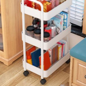 Multi-layer Household Storage <b>Rack</b> Wheeled Trolley Bathroom Storage <b>Rack</b> Living Room Floor Rolling Snack Storage <b>Rack</b> - Product Image 3