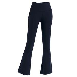 Women's High Waist <b>Bell</b> Bottom Pants Tight Gym Nylon Spandex Full Length Flare Leggings Pants - Product Image 5