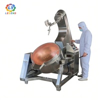 Marmite de cuisson en cuivre robuste certifiée CE avec agitateur - Machine à bonbons professionnelle pour le caramel |   Machine de cuisson en cuivre