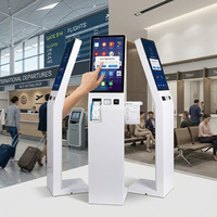 Kiosque de commande et de paiement en libre-service 21,5 pouces avec écran tactile multipoint 10 points, imprimante thermique, scanner NFC et codes-barres pour file d'attente bancaire