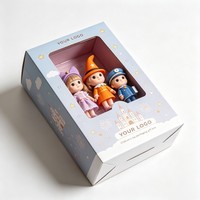 Vente d'usine : Boîte à jouets pliable en carton, conception personnalisée, boîte d'emballage pour poupées avec fenêtre en PVC, emballage cadeau pour jouets et poupées pour enfants