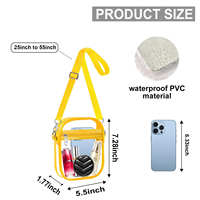 Sac à bandoulière transparent en gelée avec fermeture éclair, pochette de rangement portable pour cosmétiques, disponible en plusieurs couleurs pour les voyages quotidiens et les sorties à la plage