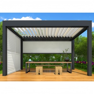 Casas de verano al aire libre personalizadas, techo de terraza, pérgola de aluminio, Panel de control remoto, techo de terraza de aluminio a la venta - Product Image 2