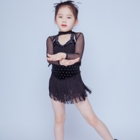 Rouge Noir Spandex Danse Justaucorps Adulte Enfant Latin Gland Danse Robe Belle Strass Scène Performance Danse Porter